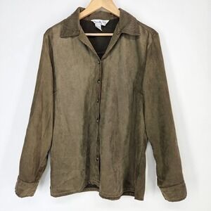 David Brooks Womens Large Brown Button Up Shirt Western Country